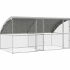 VIDAXL - Cage à poules argent 400 x 200 x 198.5 cm acier galvanisé