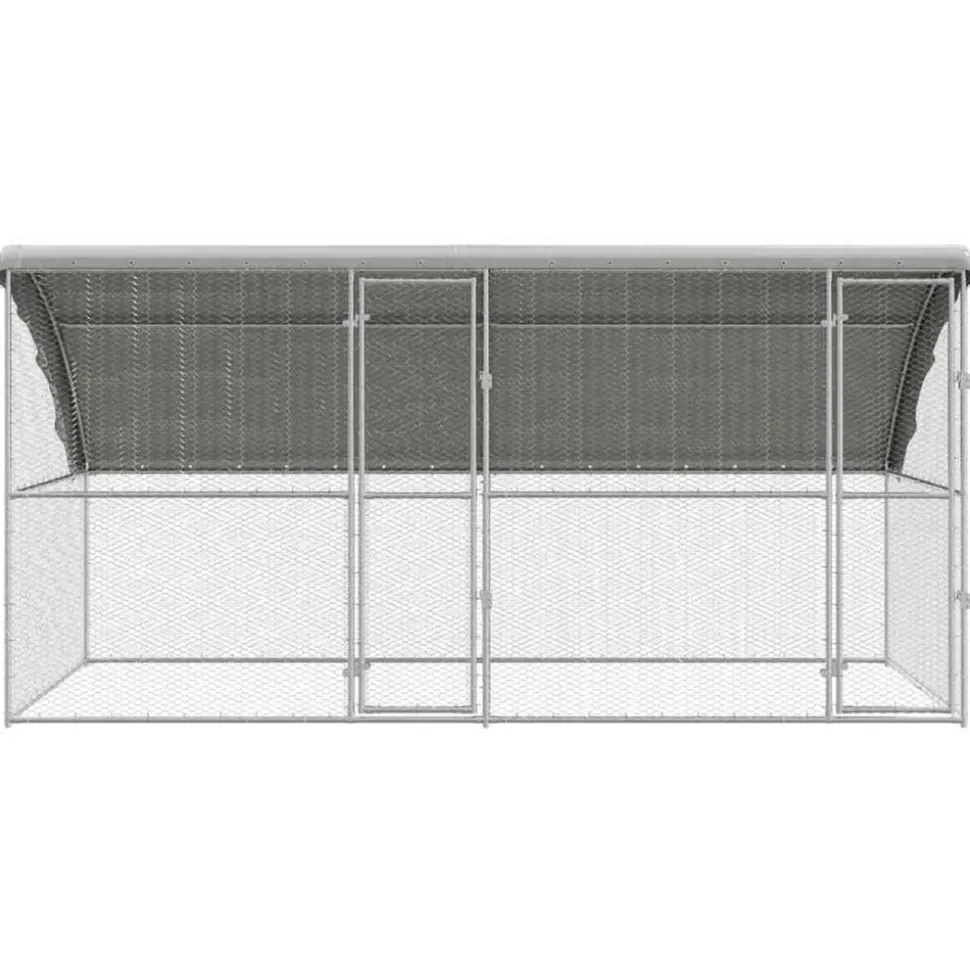 VIDAXL - Cage à poules argent 400 x 200 x 198.5 cm acier galvanisé