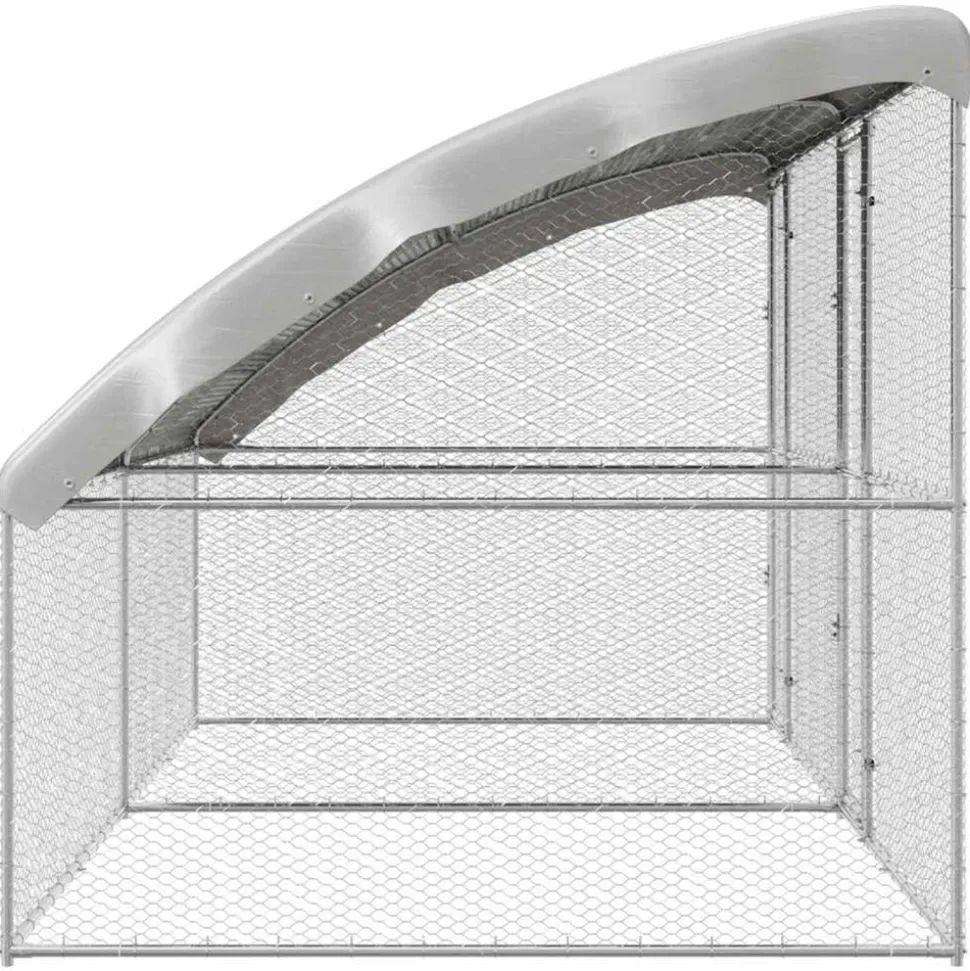 VIDAXL - Cage à poules argent 400 x 200 x 198.5 cm acier galvanisé