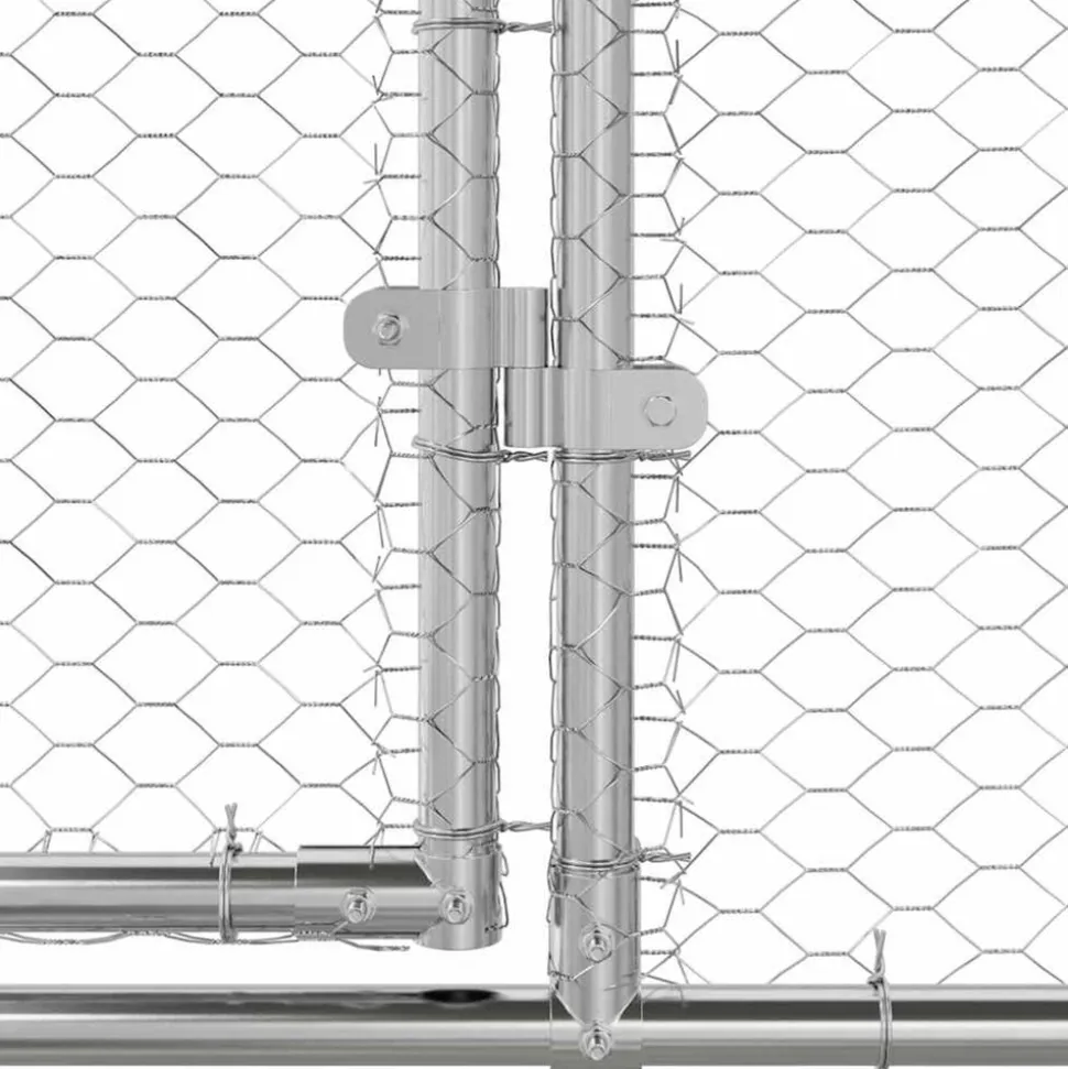 VIDAXL - Cage à poules argent 400 x 200 x 198.5 cm acier galvanisé