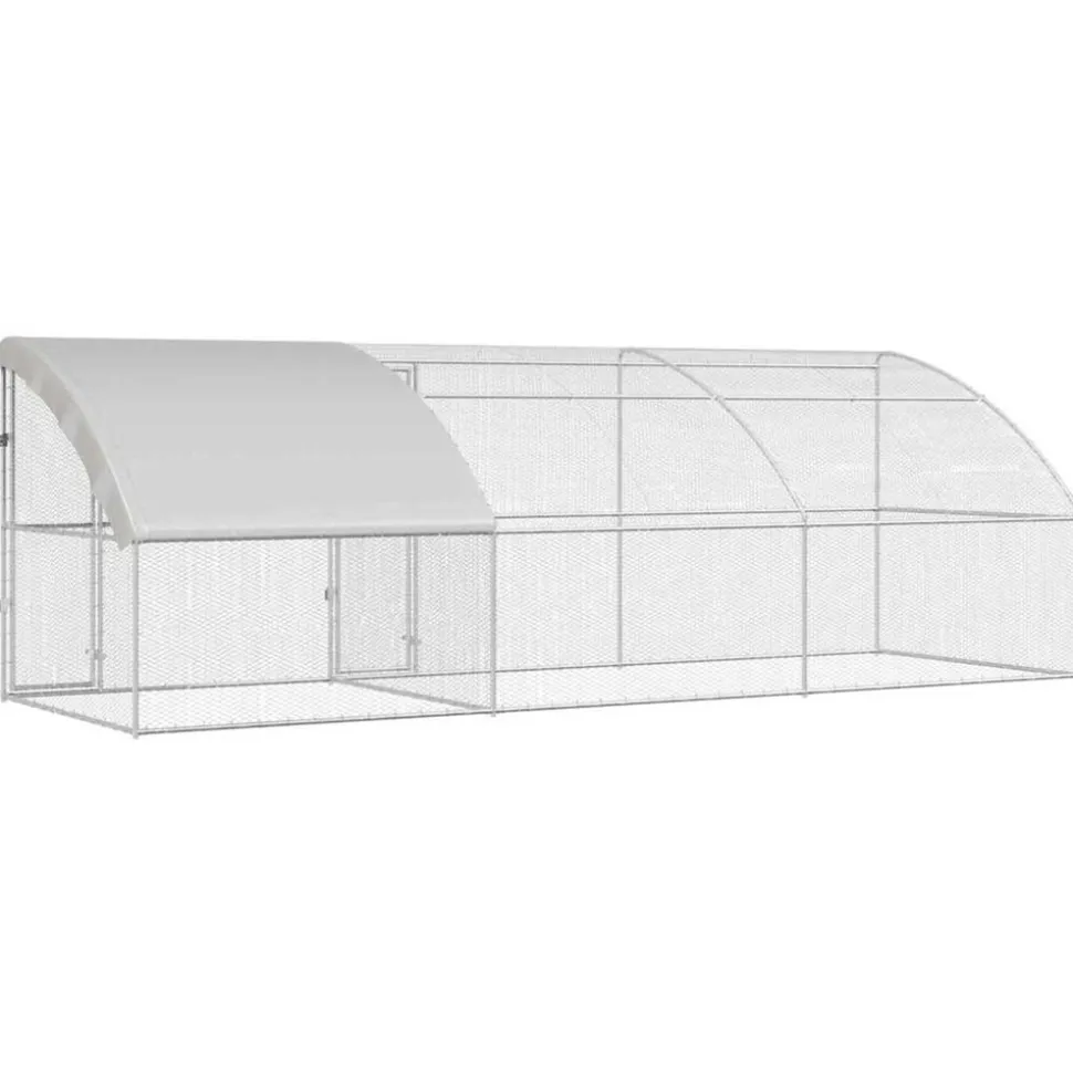 VIDAXL - Cage à poules argent 600 x 200 x 198.5 cm acier galvanisé