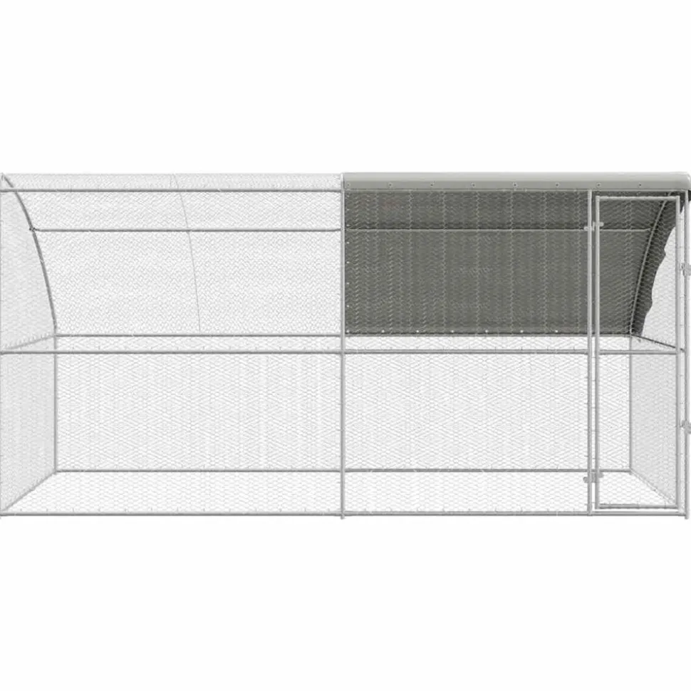 VIDAXL - Cage à poules argent 400 x 200 x 198.5 cm acier galvanisé