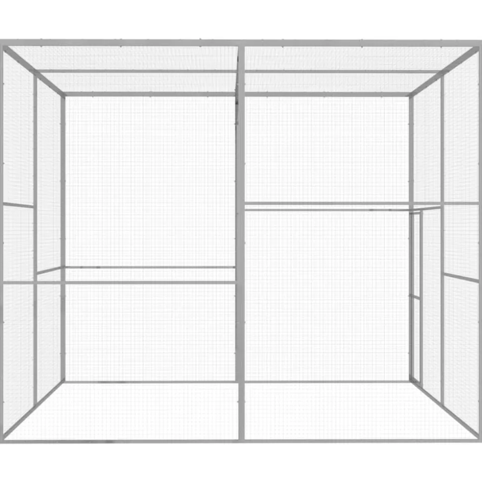 VIDAXL - Cage pour chat 3x3x2,5 m acier galvanisé