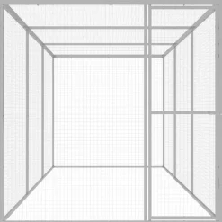 VIDAXL - Cage pour chat 4,5x1,5x1,5 m acier galvanisé