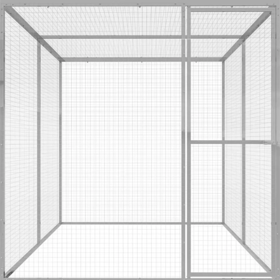 VIDAXL - Cage pour chat 3x1,5x1,5 m acier galvanisé