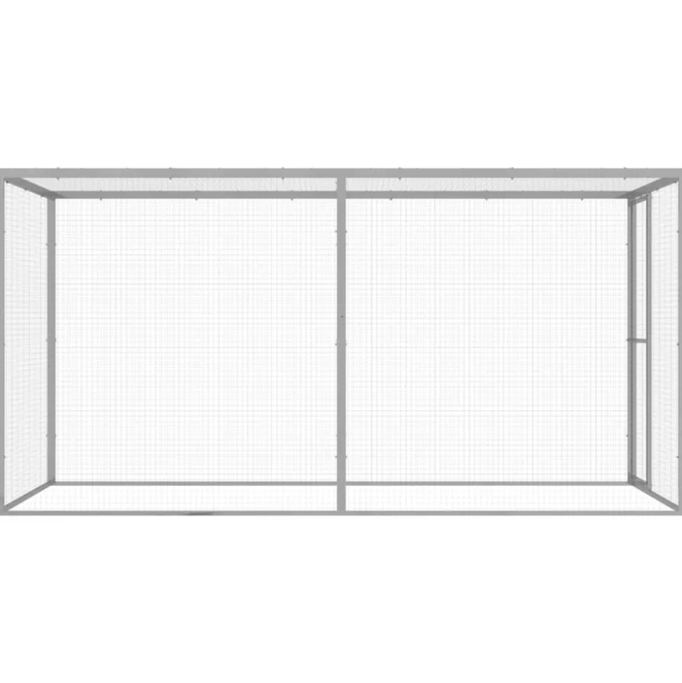 VIDAXL - Cage pour chat 3x1,5x1,5 m acier galvanisé