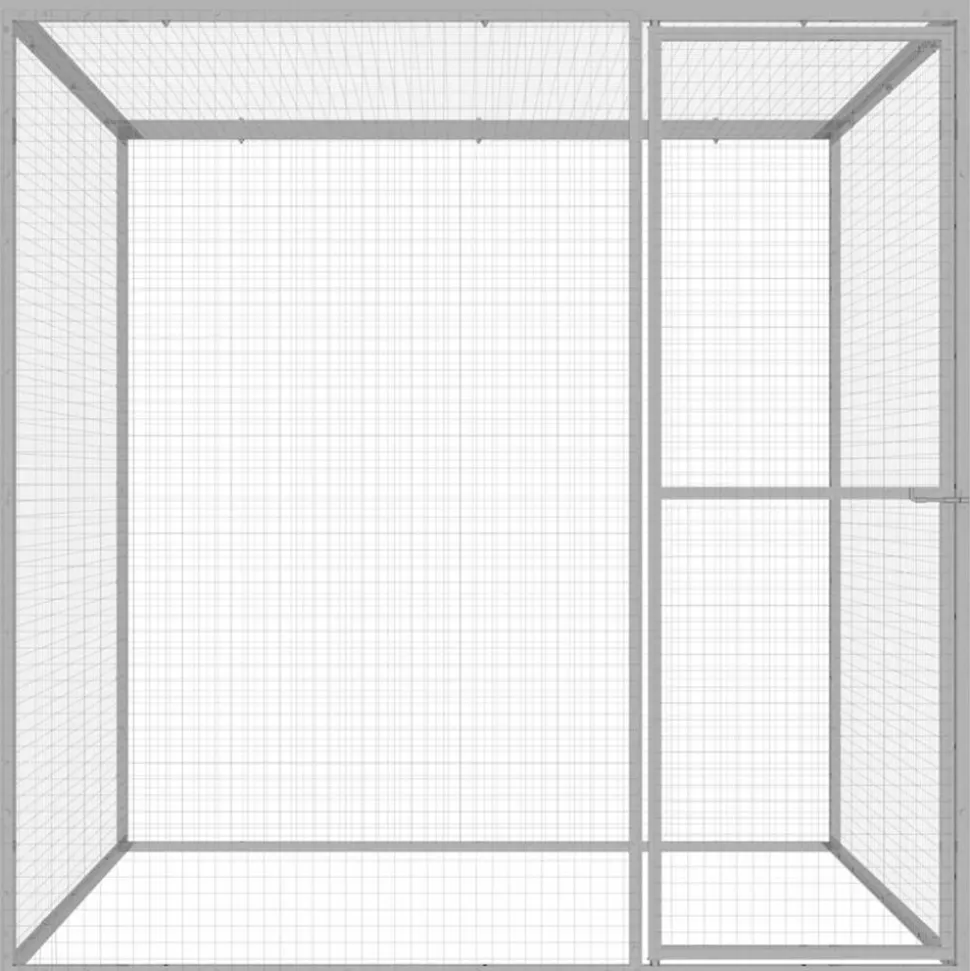 VIDAXL - Cage pour chat 1,5x1,5x1,5 m acier galvanisé