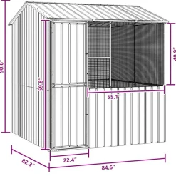 VIDAXL - Cage pour oiseaux anthracite 215 x 209 x 230 cm acier galvanisé