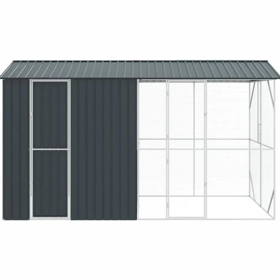 VIDAXL - Cage pour oiseaux anthracite 430 x 208 x 247 cm acier galvanisé