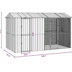 VIDAXL - Cage pour oiseaux anthracite 430 x 208 x 247 cm acier galvanisé