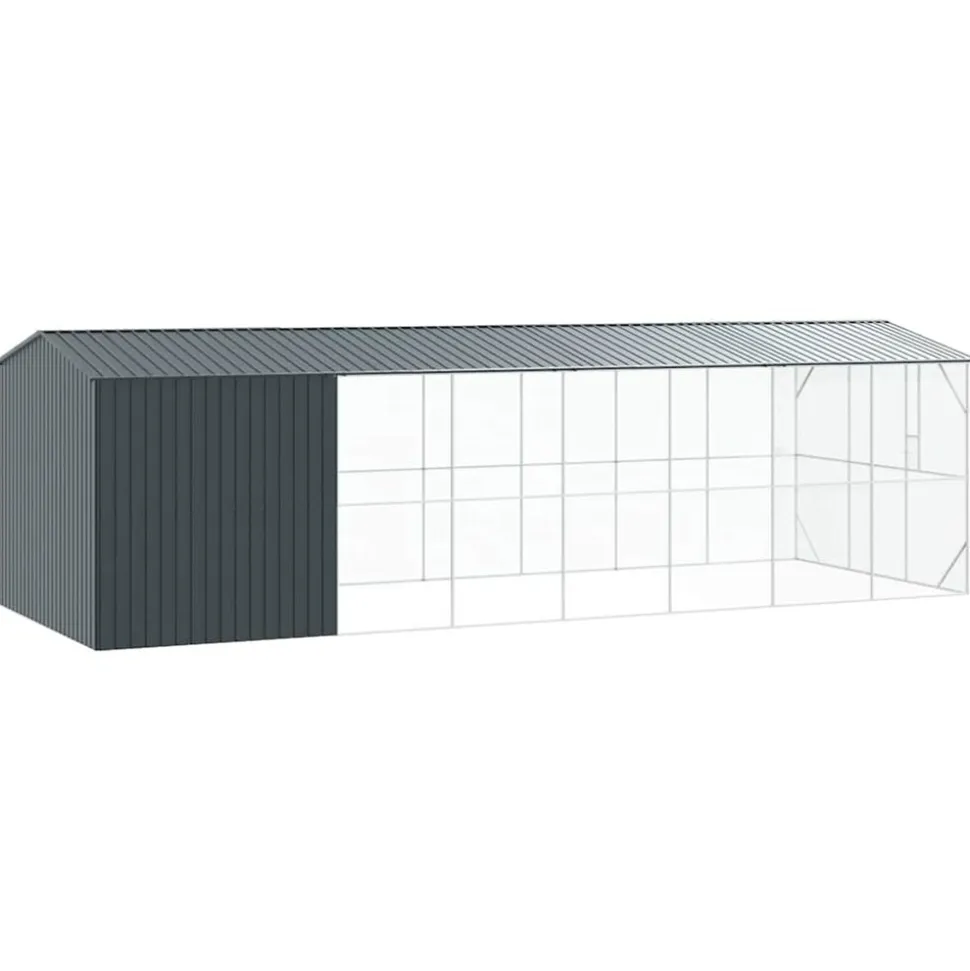 VIDAXL - Cage pour oiseaux anthracite 860 x 310 x 247 cm acier galvanisé