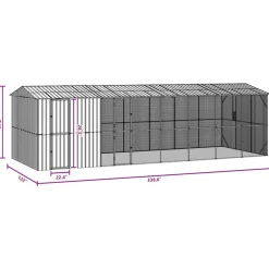VIDAXL - Cage pour oiseaux anthracite 860 x 310 x 247 cm acier galvanisé