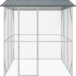 VIDAXL - Cage pour oiseaux anthracite 227 x 310 x 247 cm acier galvanisé
