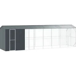 VIDAXL - Cage pour oiseaux anthracite 860 x 208 x 247 cm acier galvanisé