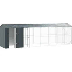VIDAXL - Cage pour oiseaux anthracite 860 x 208 x 247 cm acier galvanisé