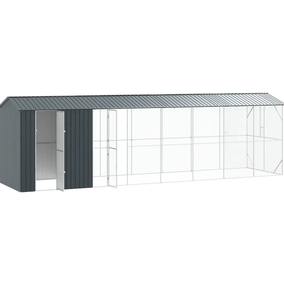 VIDAXL - Cage pour oiseaux anthracite 860 x 208 x 247 cm acier galvanisé