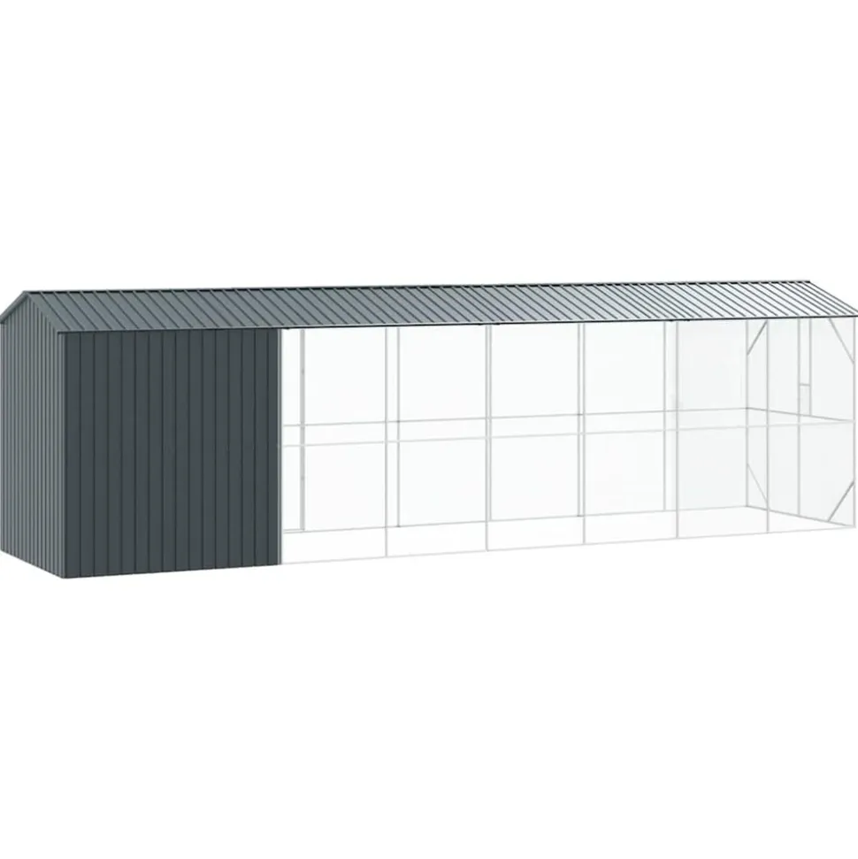 VIDAXL - Cage pour oiseaux anthracite 860 x 208 x 247 cm acier galvanisé