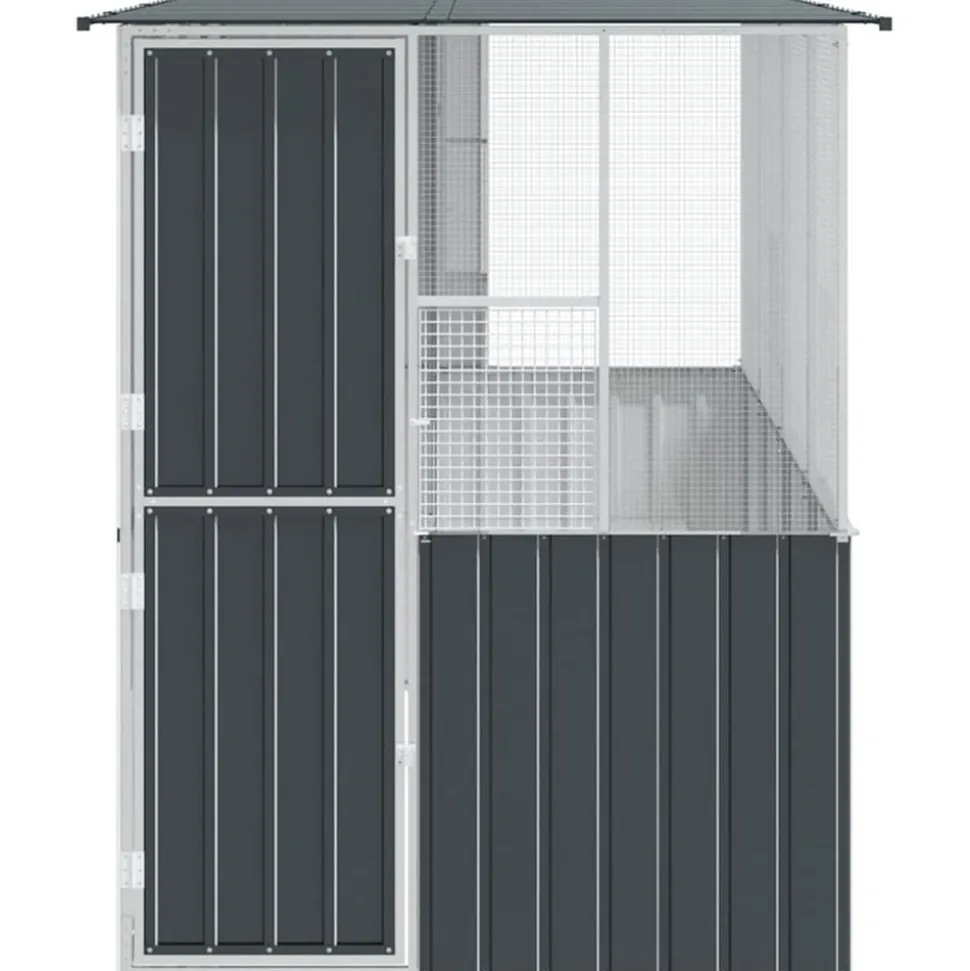 VIDAXL - Cage pour oiseaux anthracite 154 x 307 x 200 cm acier galvanisé