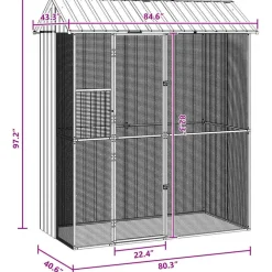 VIDAXL - Cage pour oiseaux anthracite 215 x 110 x 247 cm acier galvanisé