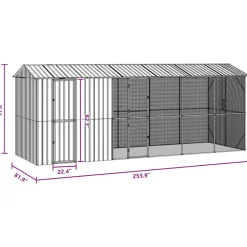 VIDAXL - Cage pour oiseaux anthracite 645 x 208 x 247 cm acier galvanisé