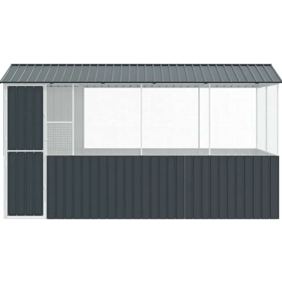 VIDAXL - Cage pour oiseaux anthracite 410 x 210 x 230 cm acier galvanisé