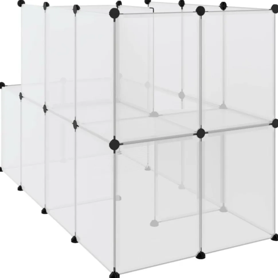 VIDAXL - Cage pour petits animaux transparent 142x74x93 cm pp et acier