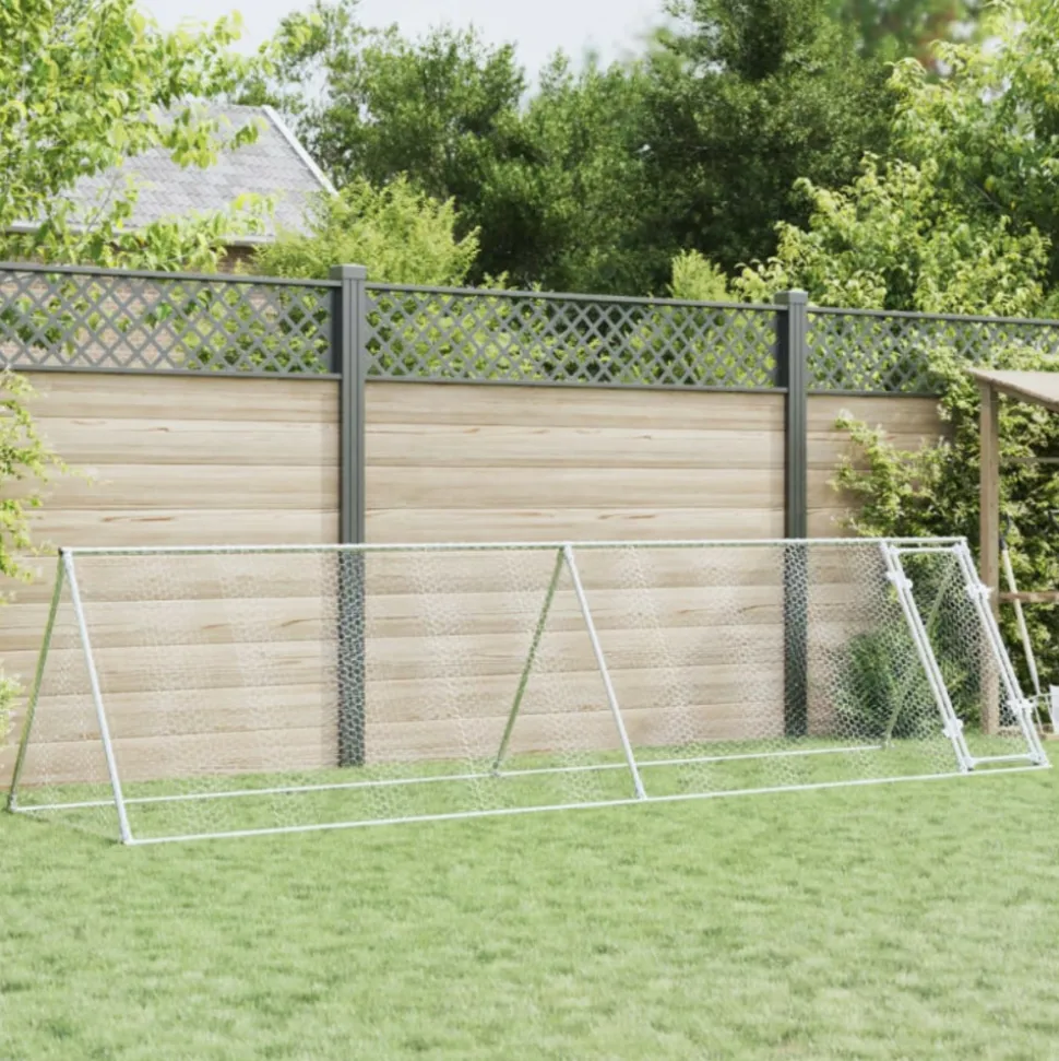 VIDAXL - Cage pour poules argenté 400x105x91 cm acier galvanisé