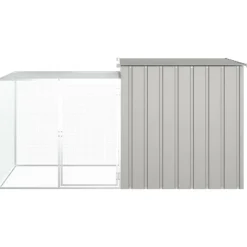 VIDAXL - Cage pour poules gris 200x91x100 cm acier galvanisé