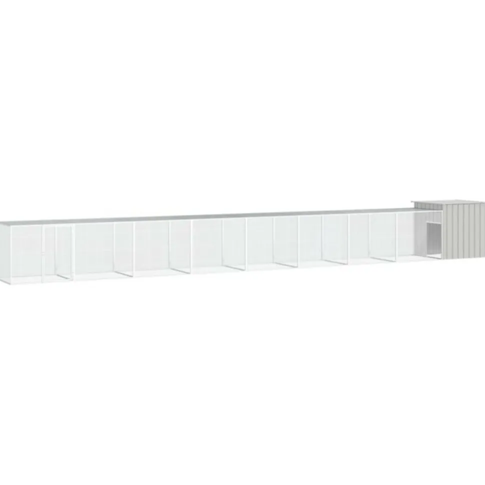 VIDAXL - Cage pour poules gris 900x91x100 cm acier galvanisé
