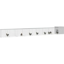 VIDAXL - Cage pour poules gris 900x91x100 cm acier galvanisé