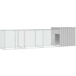 VIDAXL - Cage pour poules gris 400x91x100 cm acier galvanisé