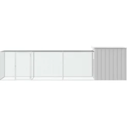 VIDAXL - Cage pour poules gris 400x91x100 cm acier galvanisé