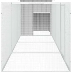 VIDAXL - Cage pour poules gris 400x91x100 cm acier galvanisé