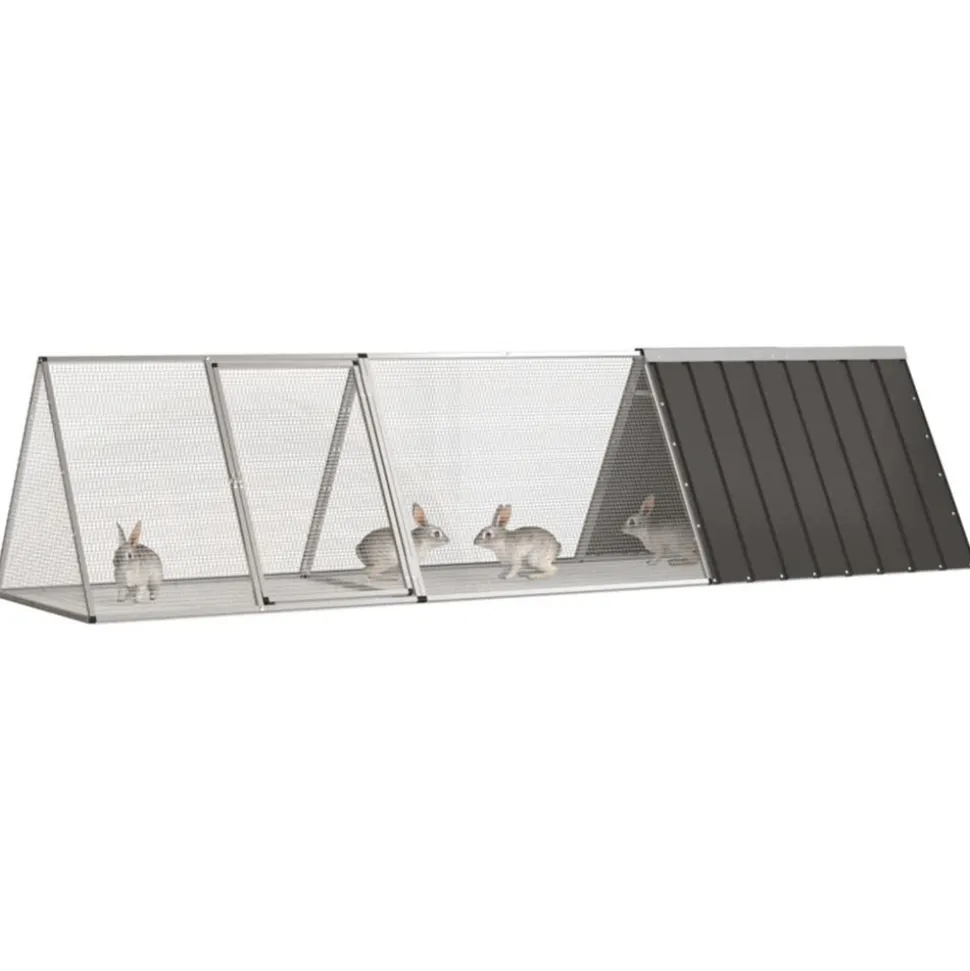 VIDAXL - Clapier anthracite 302,5x80,5x71 cm acier galvanisé