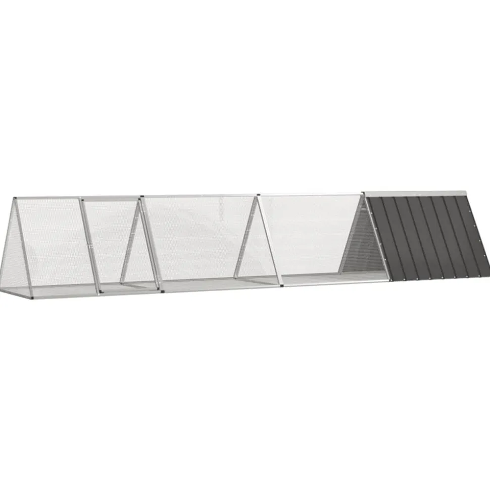 VIDAXL - Clapier anthracite 403,5x80,5x71 cm acier galvanisé