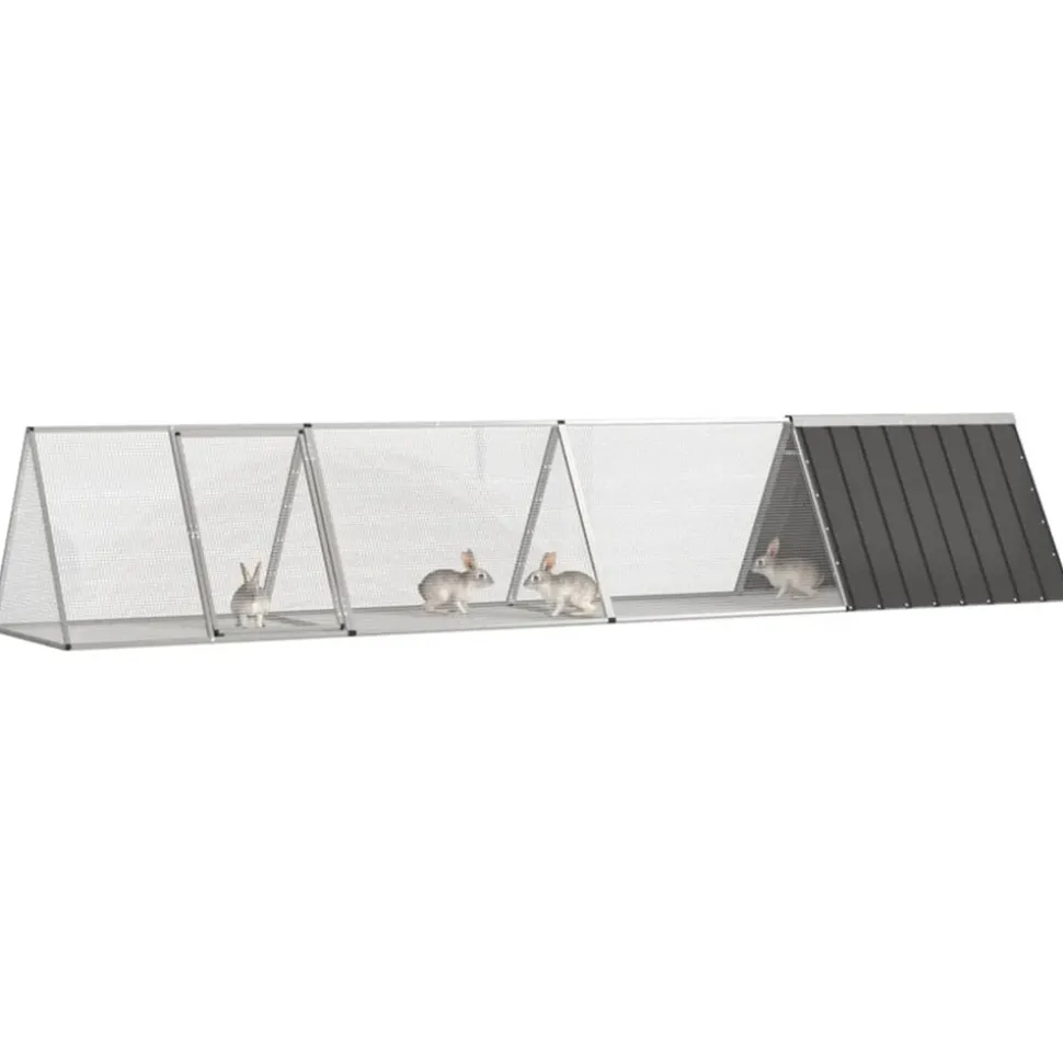 VIDAXL - Clapier anthracite 403,5x80,5x71 cm acier galvanisé