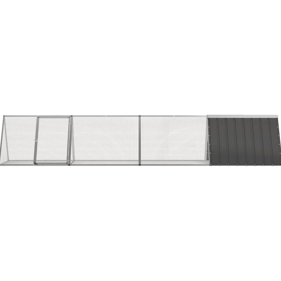 VIDAXL - Clapier anthracite 403,5x80,5x71 cm acier galvanisé
