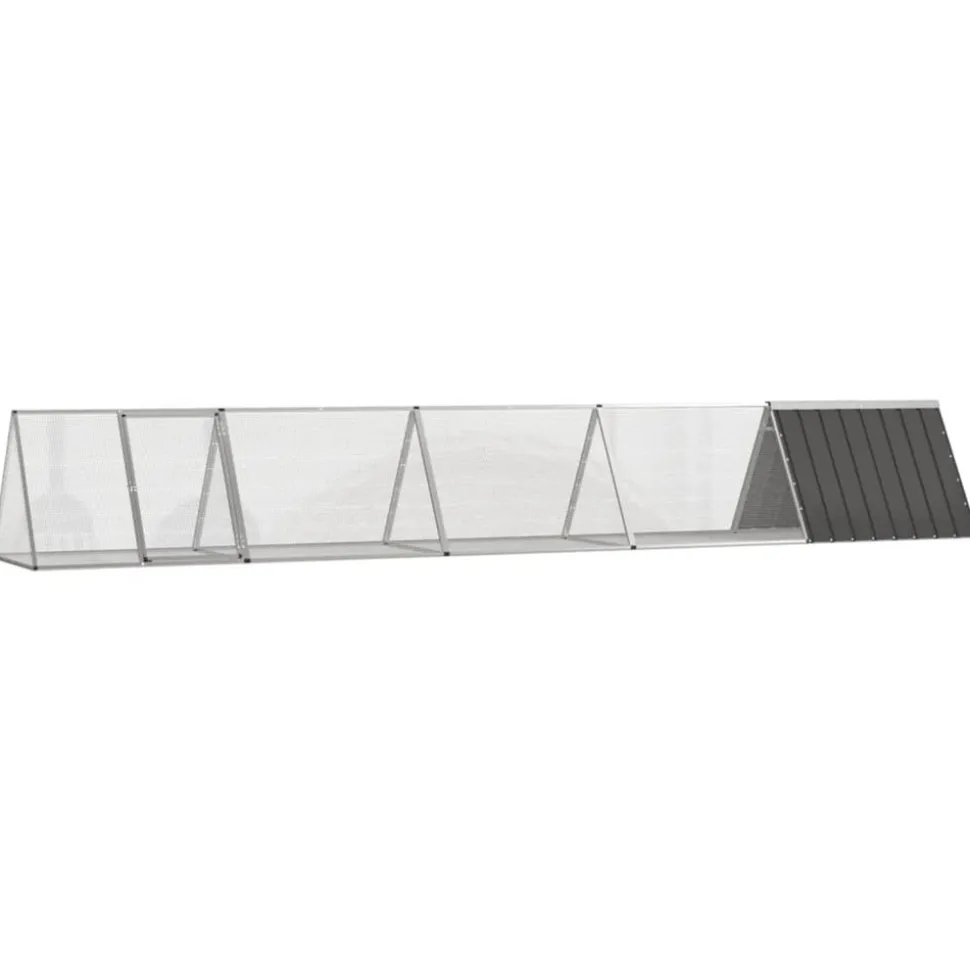 VIDAXL - Clapier anthracite 504,5x80,5x71 cm acier galvanisé