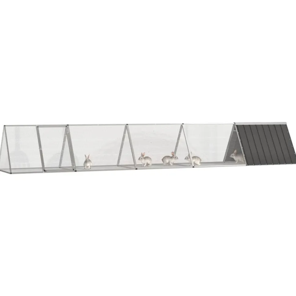 VIDAXL - Clapier anthracite 504,5x80,5x71 cm acier galvanisé