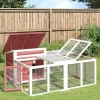 VIDAXL - Clapier moka 144x123x67,5 cm bois de pin massif