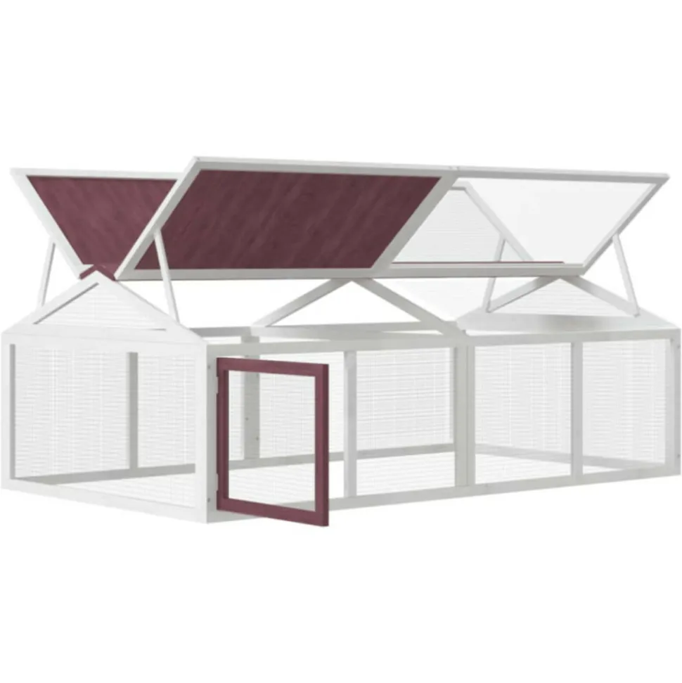 VIDAXL - Enclos animaux moka 200x112,5x74 cm bois massif de pin