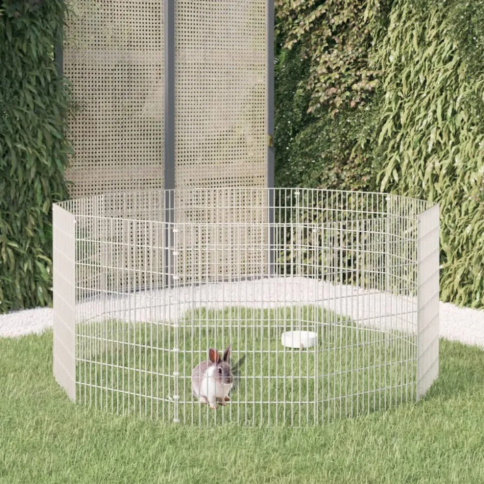 VIDAXL - Enclos d'animaux en liberté 10 panneaux 54x80 cm fer galvanisé