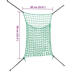 VIDAXL - Filet à foin 2 pcs rectangulaire 0,9 x 1 m pp