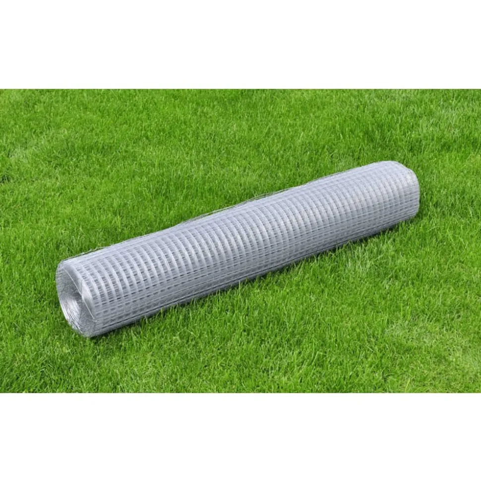 VIDAXL - Grillage pour volière acier galvanisé 25x1 m argenté