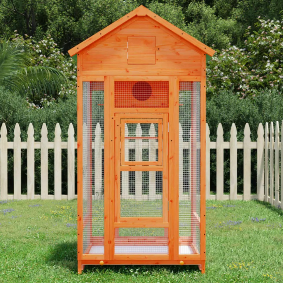 VIDAXL - Maison à oiseaux marron 91,5x53x170 cm bois massif de pin