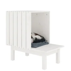 VIDAXL - Maison pour chat blanc 60x36x60 cm bois de pin massif