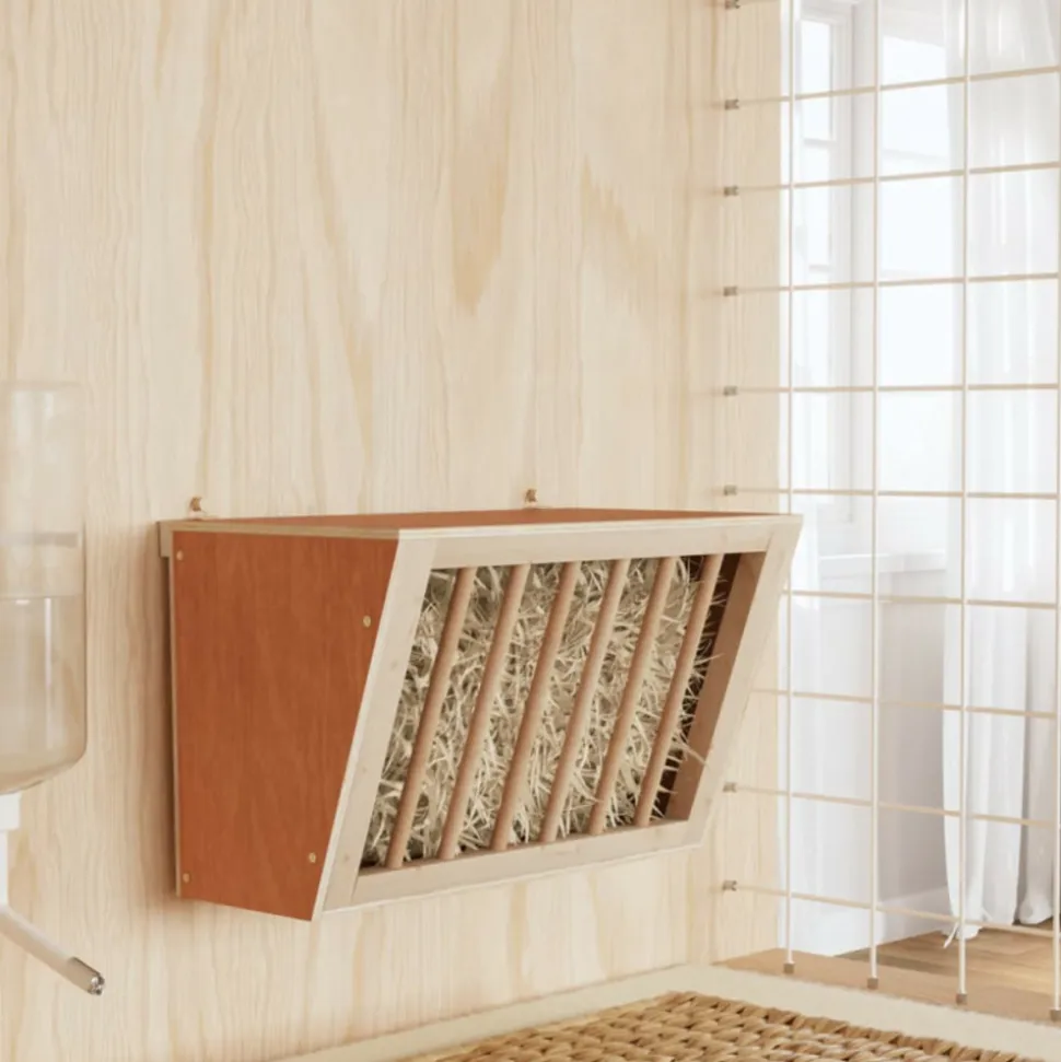VIDAXL - Mangeoire à foin pour lapins 37x18,5x23 cm bois massif sapin
