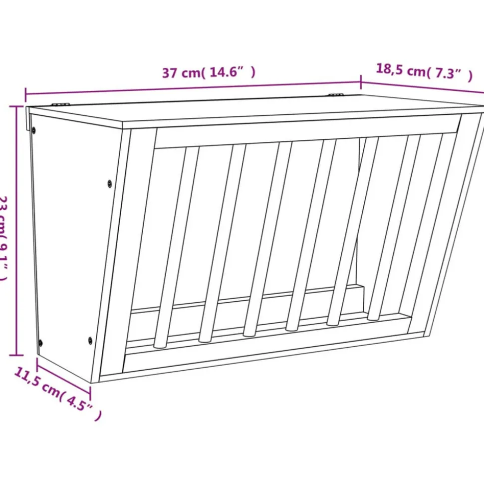 VIDAXL - Mangeoire à foin pour lapins 37x18,5x23 cm bois massif sapin