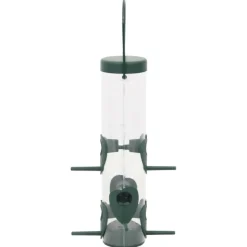 VIDAXL - Mangeoires pour oiseaux 3 pcs vert foncé 17x17x32 cm