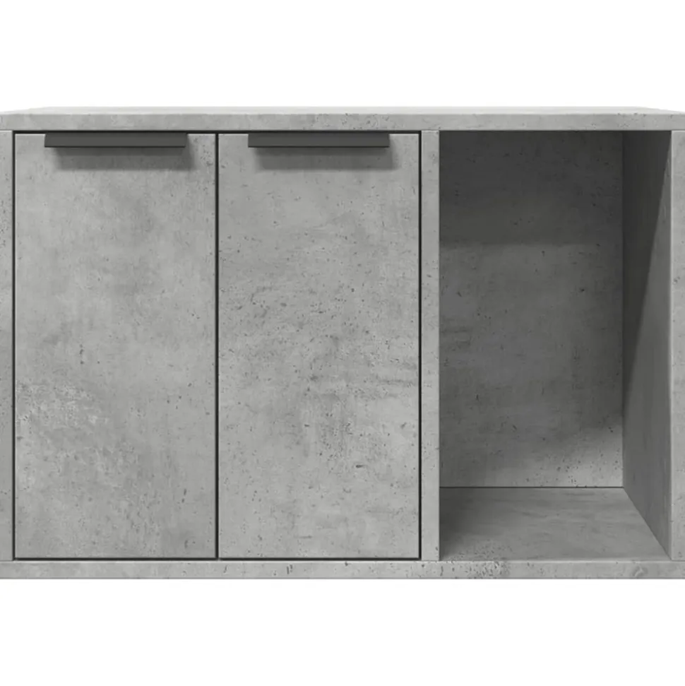 VIDAXL - Meuble de bac à litière pour chat gris béton bois d'ingénierie